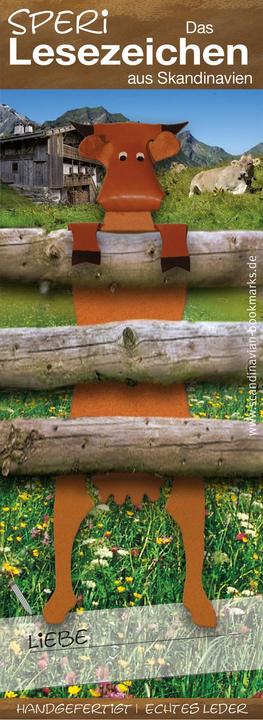 Scandinavian Bookmarks Lesezeichen Kuh, braun