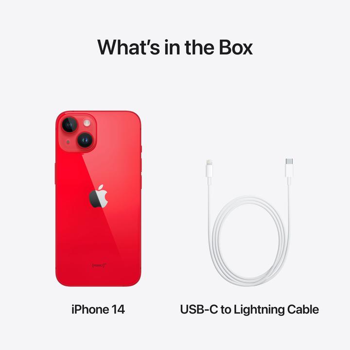 Productafbeelding Apple iPhone 14 (128 GB, Rood, 6.10", SIM + eSIM, 12 Mpx, 5G)