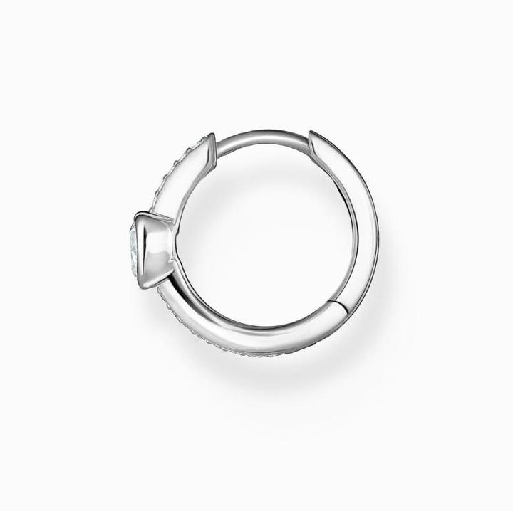 Actual product image Thomas Sabo Single Creole with Heart and White Stones Silver (925 silver)