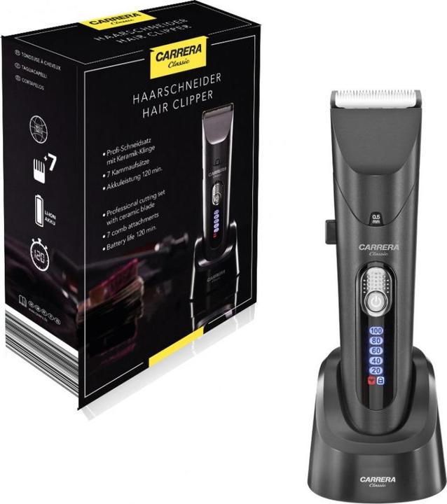 Actual product image Carrera Classic Hair Clipper 21133907 Operating time (max) 120 min, Step precise 0.5 mm, Li-Ion, Juodas, Cor