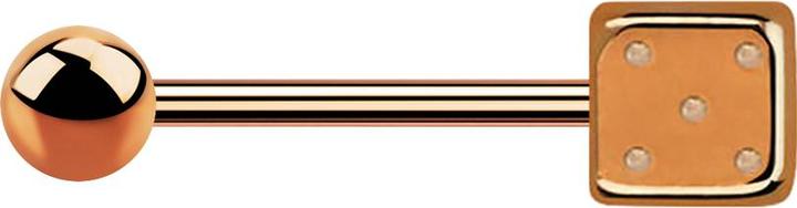 Produktbild Star Piercing Micro Barbell rosegold mit Kugel und Würfel (Chirurgenstahl 316L)