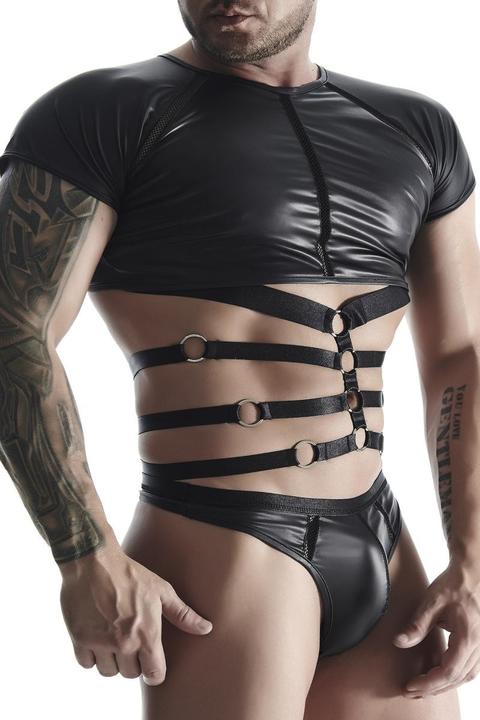 Actual product image Regnes Fetish Planet Wetlook Men's strappy t-shirt (XXL)