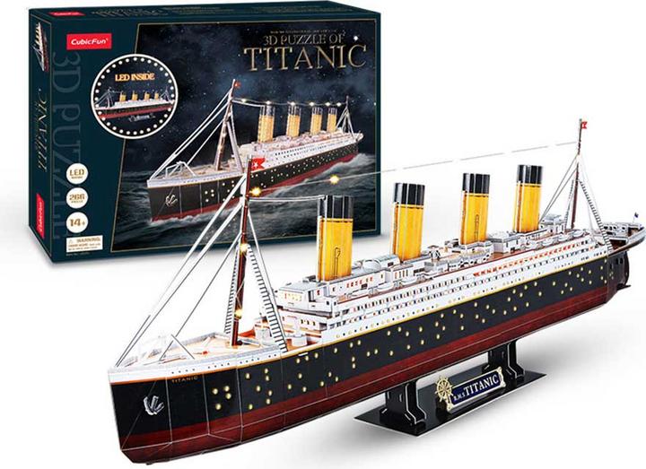 Productafbeelding Cubicfun 3d puzzel Titanic LED (266 onderdelen)