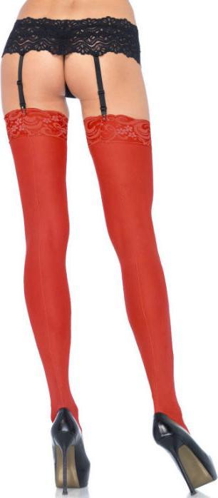 Image du produit Leg Avenue Sheer Stockings With Backseam Red (Taille unique)