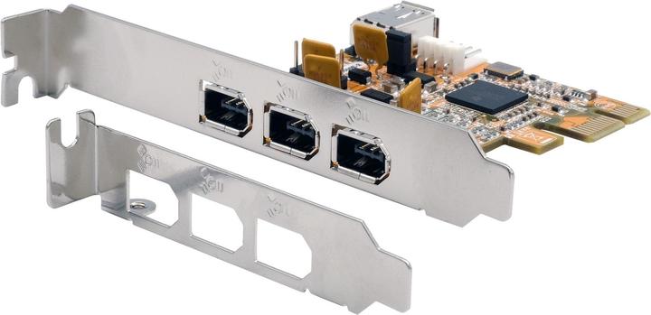 Actual product image Exsys PCI-E card 3+1 FireWire 400