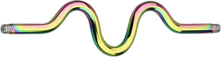 Actual product image Star Piercing Barbell bar coloured zig zag (Surgical steel 316L)