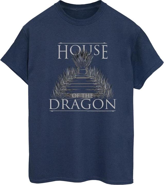 Actual product image Game of Thrones Womens/Ladies Throne Text Cotton Boyfriend T-Shirt (3XL)