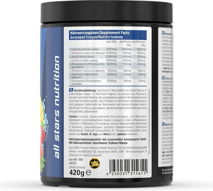 Image du produit All Stars EAAs Powder (Mangue, Fraise, 1 pcs, 400 g)