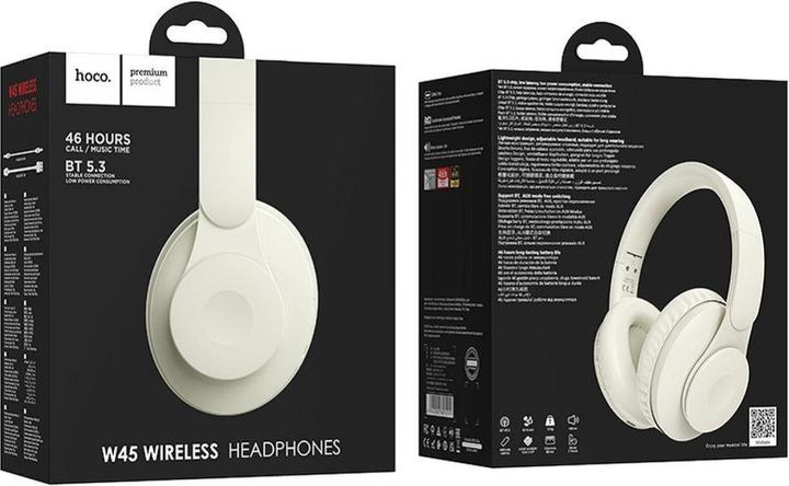 Image du produit Hoco Casque sans fil casque sans fil milky whitooth W45 milky white (46 h, Sans fil)