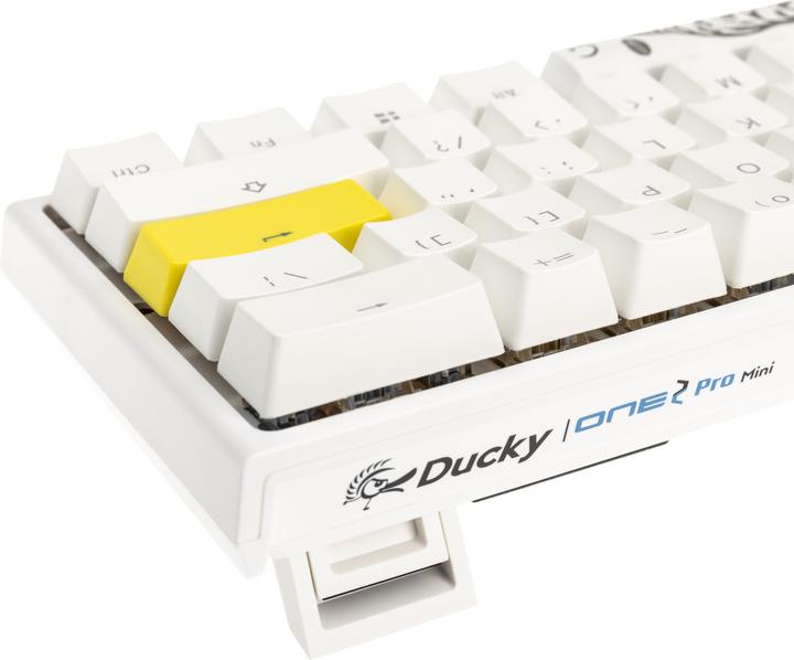 Actual product image Ducky One 2 Pro Mini White Edition Gaming Keyboard, RGB LED - Cherry Silent Red (US) (US, Cable)