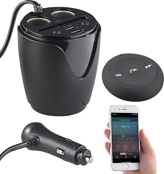 Produktbild Auvisio Kfz-Lade-Verteiler mit FM-Transmitter, Freisprecher und MP3-Player