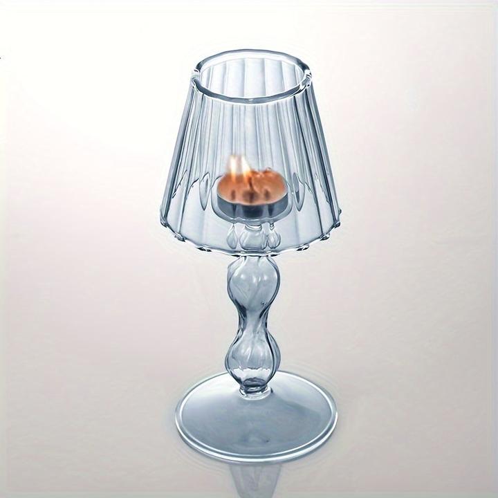 Produktbild Alopini Tischlampe Glas Kerzenständer, Tabletop dekorative Teelichter Kerzenständer, farbiges Glas