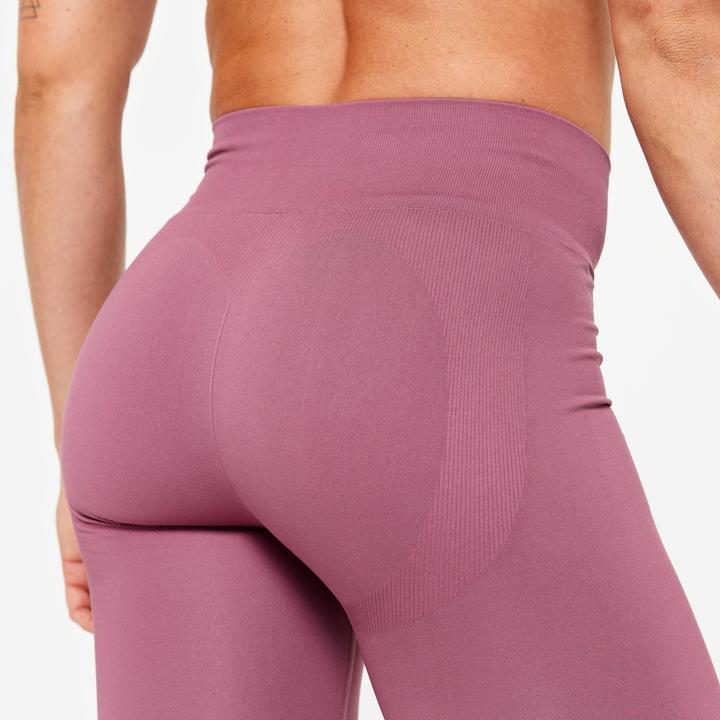 Produktbild Domyos Sportleggings Damen hoher Taillenbund Push-up - lila (L)