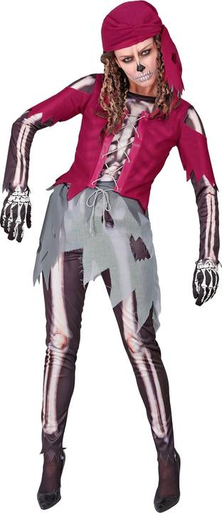 Image du produit Widmann Squelette de pirate costume femme chemise avec corset et jupe, leggings, foulard (XS)