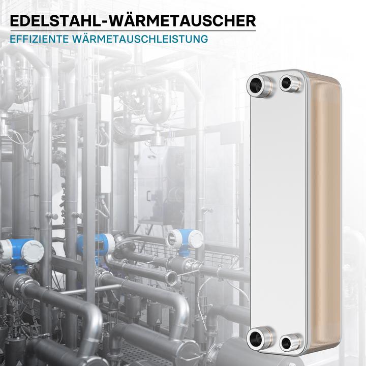 Produktbild Wiltec Edelstahl Wärmetauscher 30 Platten 125 kW Plattenwärmetauscher Wärmeüberträger