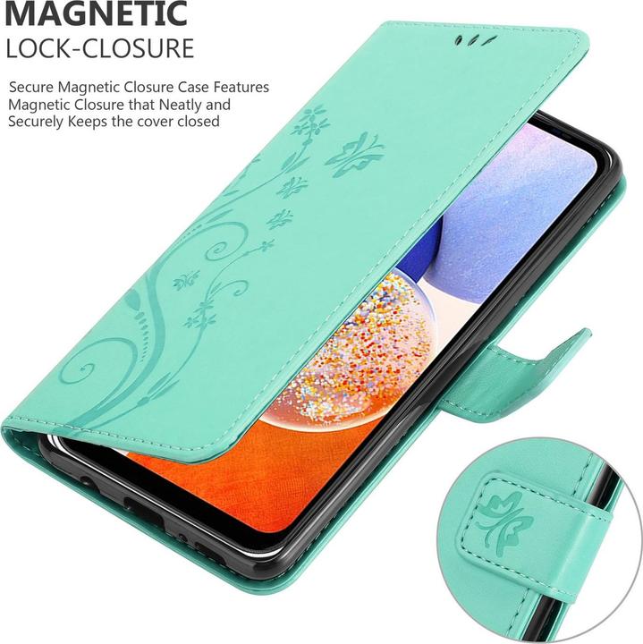 Produktbild Cadorabo Hülle für Samsung Galaxy A14 4G / 5G / M14 mit Blumen Muster (Samsung Galaxy M14, Samsung Galaxy A14)