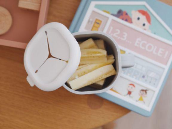 Image du produit Beaba Boîte à Goûter En Silicone Pick And Snack, Gris Velours