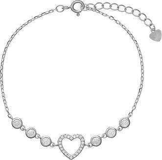Produktbild Again Jewelry Delicate silver bracelet with a heart and zircons AJNR0013