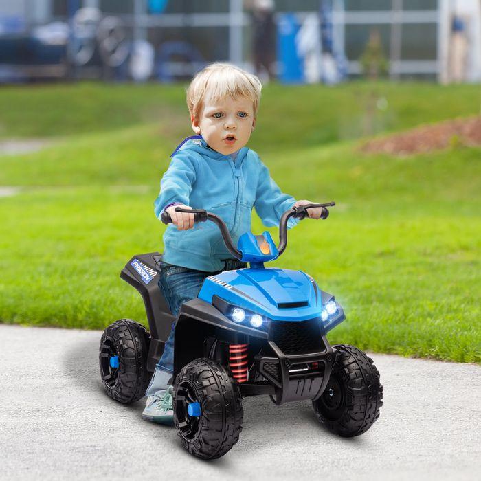 Produktbild Swisshandel24 Elektro Quad für Kinder 12V Kinderquad mit 4-Rad-Federung, MP3, 3-5 Jahre, 5 km/h, blau (12 V)