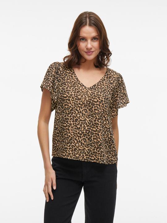 Actual product image Vila Leoprint Oberteil mit kurzen Ärmeln (38)