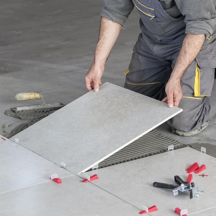 Produktbild XPOtool Fliesen Nivelliersystem Set 100 Laschen 2,5mm Nivellierzange Boden Wand