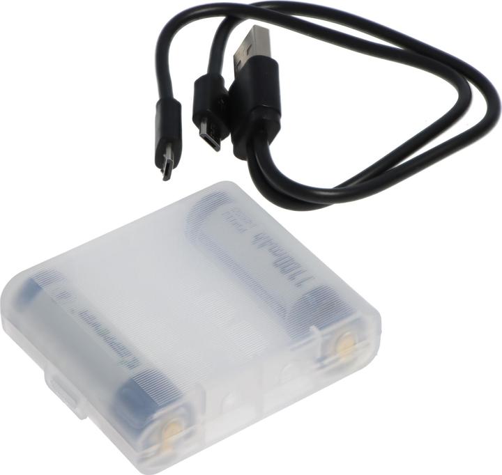 Actual product image Keeppower Li-ion battery 14500 with 1100mAh 3.7V, 50.3x14.2mm, with USB charging option (1 pcs., AA, 1100 mAh, Rechargeable battery)