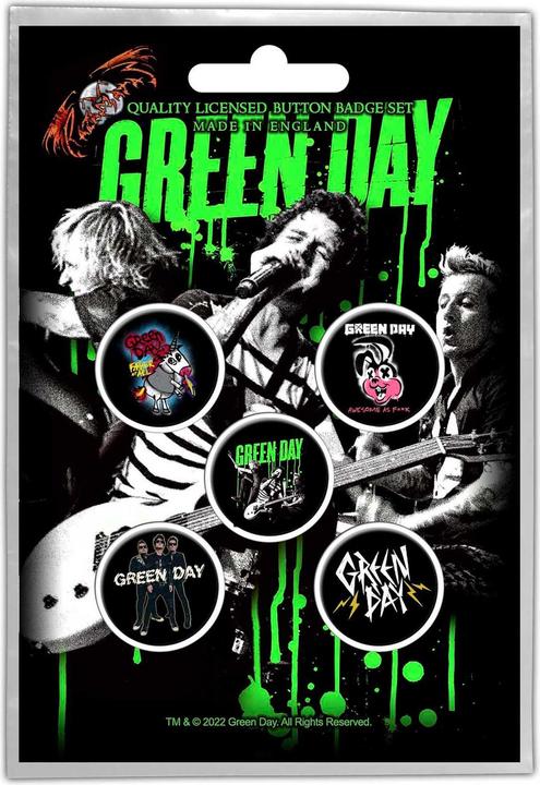 Actual product image Green Day Revolution badge set 5-pack metal plastic