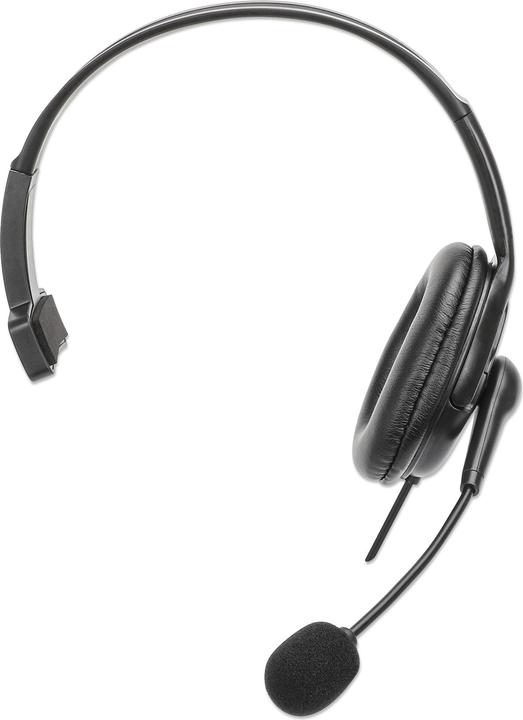 Actual product image Manhattan Mono USB headset with reversible microphone (Cable)