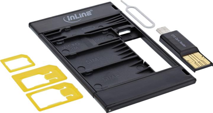 Produktbild InLine SIM-BOX Simkartenadapter und Zubehoerbox mit OTG Kartenleser