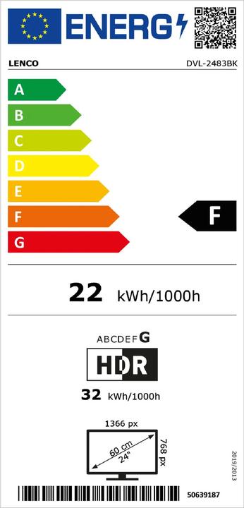 Energie-Label Lenco DVL-2483BK (24.02", LED, HD ready)