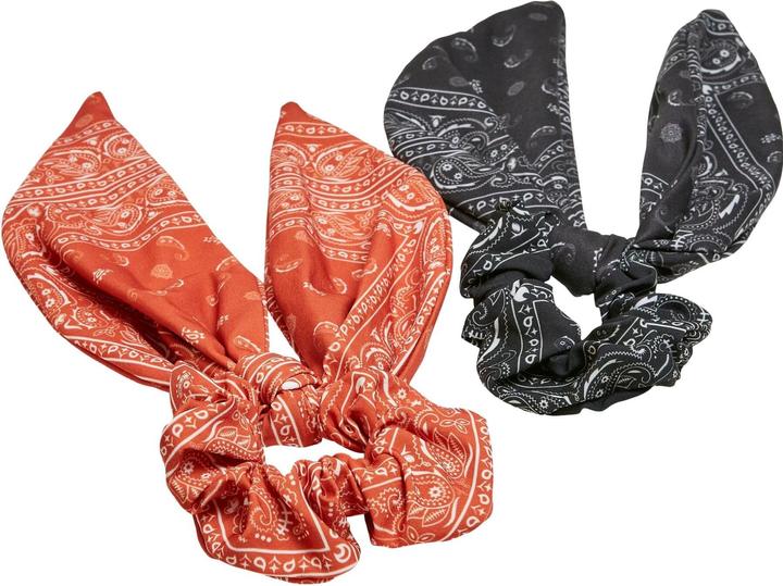 Actual product image Urban Classics Bandana Print Scrunchies With XXL Bow 2-Pack - 17118