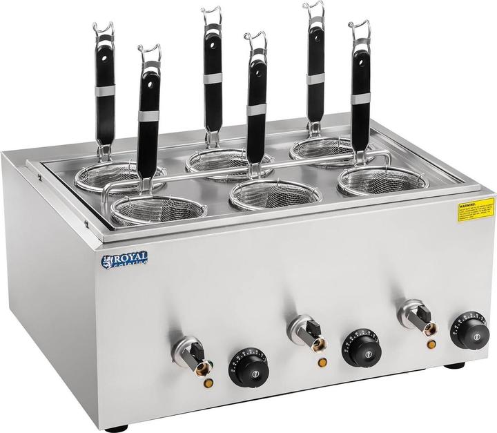 Produktbild Royal Catering Nudelkocher Elektro Pastakocher Teigwarenkocher 6 Körben 3000 W 230 V 3 x 4 L