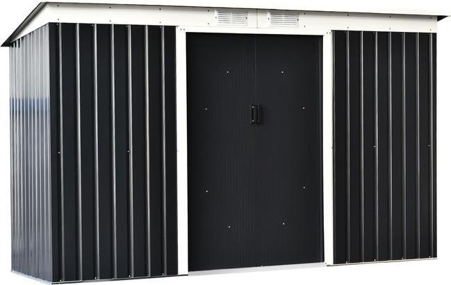 Actual product image Swisshandel24 Garden shed, garden shed, tool shed with sliding door, ventilation window, mono-pitch roof