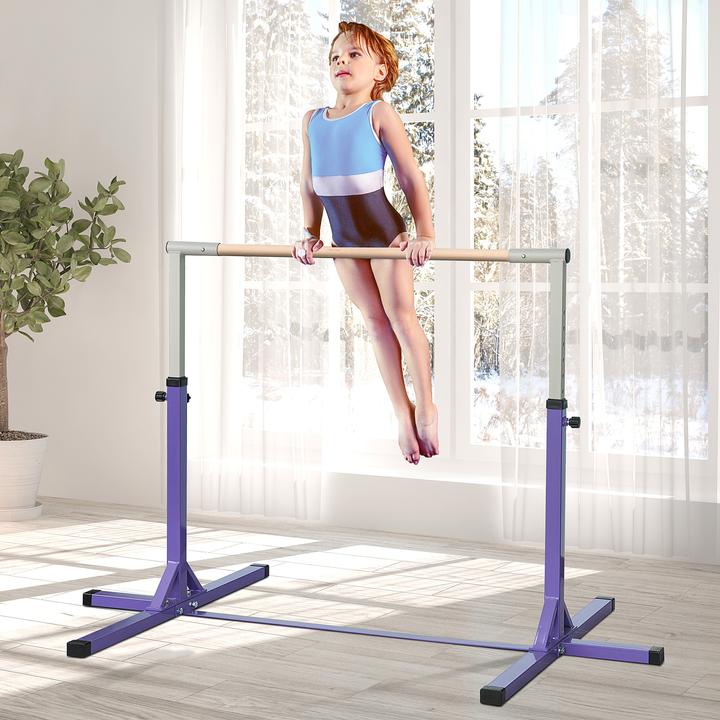 Produktbild Homcom Gymnastik-Turnreck Stahl, Buchenholz Violett
