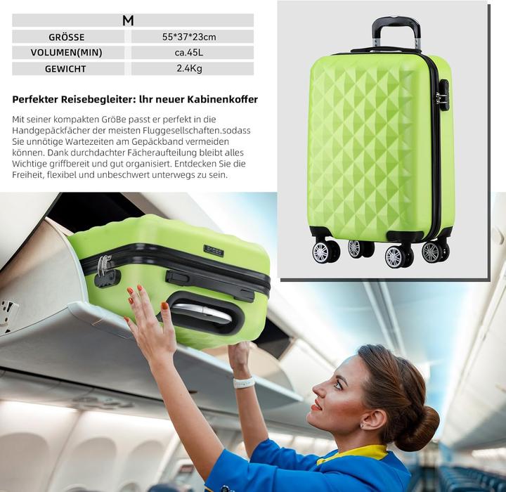 Image du produit Beibye 3-teiliges Kofferset (115 l, Bagage à main (jusqu'à 50l), M (50 - 90l), L (90 - 115l))