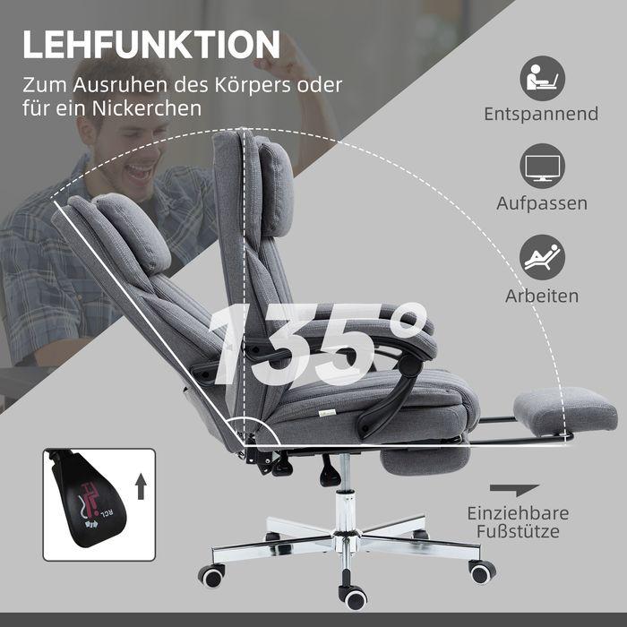 Image du produit Swisshandel24 Siège de bureau avec 5 modes de massage, ergonomique, avec fonction inclinable, repose-pieds