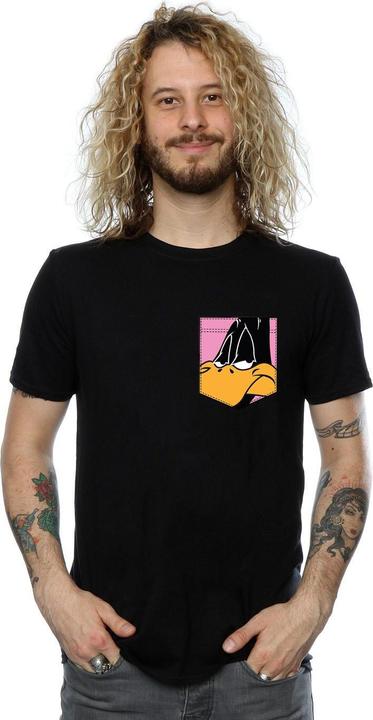 Produktbild Looney Tunes Daffy Duck Face Faux Pocket TShirt (L)