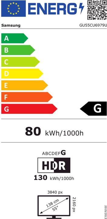 Energie-Label Samsung SAMS GU55CU6979UXZG (55", 4K, 2024)