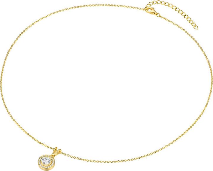 Immagine prodotto Rafaela Donata Catena da donna in argento 925 con zirconi in oro giallo 40,0 cm di base + 5,0 cm di estensione - (Argento, 40 - 45 cm)