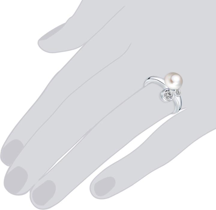 Immagine prodotto Valero Pearls Donna Argento Cubic Zirconia d'acqua dolce con perle coltivate - 3876 (58, 925 Argento)