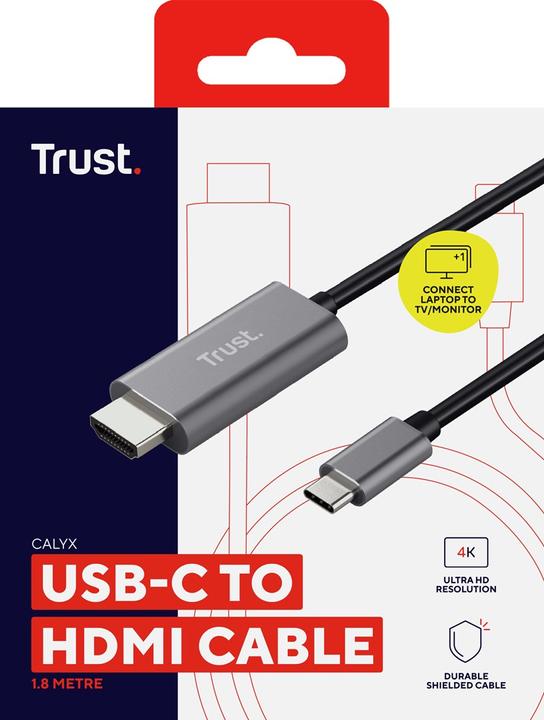 Image du produit Trust Câble de connexion USB-C (1x USB-C™ mâle (1.80 m, USB Type C, HDMI)