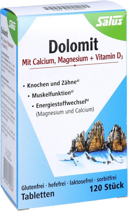 Image du produit Salus Dolomit magnesium calcium vitamin d3 cpr (120 pièce(s), Cachets, 113 g)