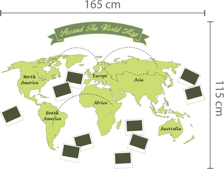 Produktbild Walplus Around the World Map (180 x 90 cm)