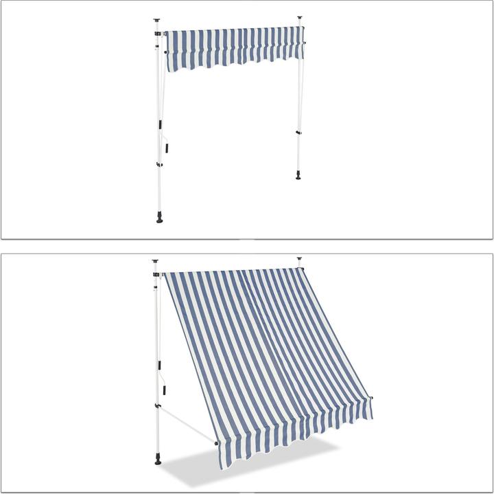 Actual product image Relaxdays Telesopic Canopy Blue White (2 m)