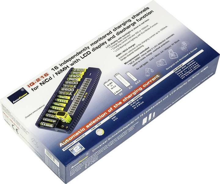 Produktbild AccuPower IQ216 (1 Stk., AAA, AA, 9V Block, Akku)