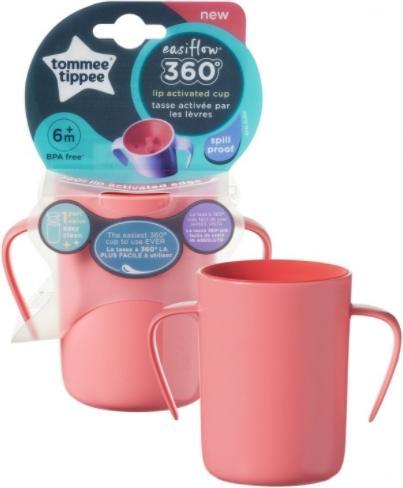 Productafbeelding Tommee Tippee 360° Eleiflow-beker met 200 ml handgrepen, Roze, 1 stuk