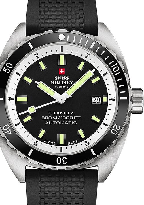 Immagine prodotto Swiss Military SMA34100.07 Diver Titanium Automatic 42mm 30ATM (Orologio sub, 42 mm)