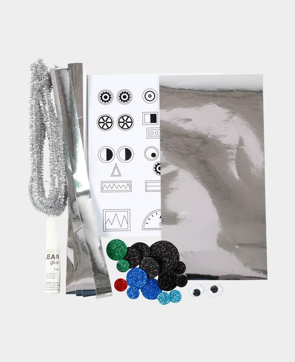 Produktbild Creativ Company Bastelset Mini WC-Papier-Rollen-Roboter 7-teilig, Silber