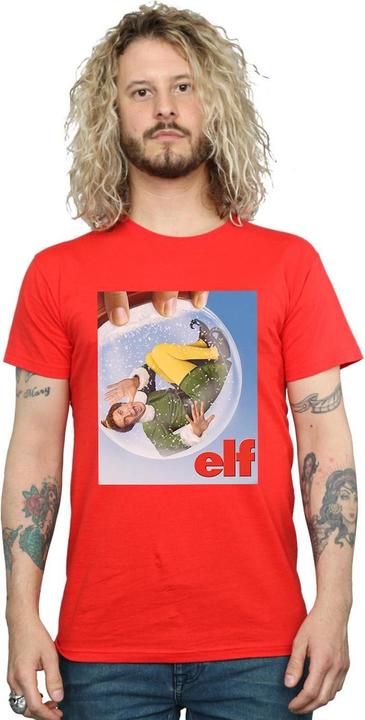 Actual product image Elf Mens Snow Globe Poster T-Shirt (L)
