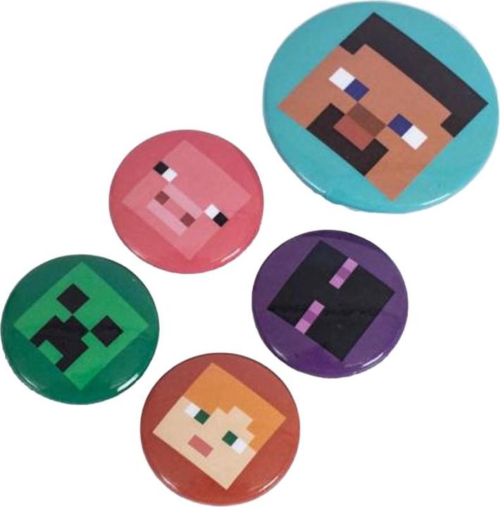 Produktbild Minecraft Gesichter Abzeichen 5erPack Metall